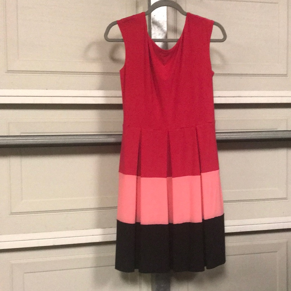 Pink and Black colorblock dress